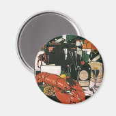 Lobster Champagne Fancy partij Magneet (Voorkant / Achterkant)