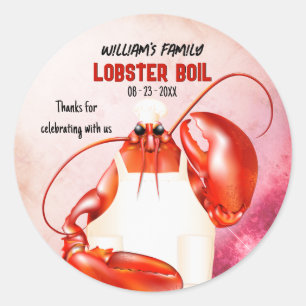 Lobster Chef Seafood Theme Ronde Sticker
