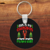 Lobster Christmas Tree Pajama Shirt Lobster Xmas L Sleutelhanger (Voorkant)