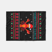 Lobster Claus Ugly Sweater For Lobster Lovers On C Fleece Deken (Voorkant (Horizontaal))