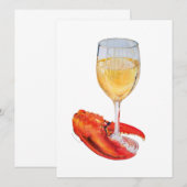 Lobster Claw en Wijnglas Flat Kaart (Voorkant / Achterkant)