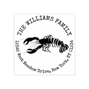 Lobster Coastal Creëer Je eigen retouradres Rubberstempel