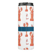 Lobster Crawfish Waterverf Monogramma Thermosbeker (Achterkant)