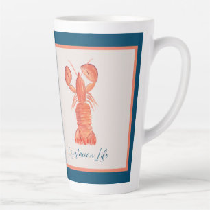 Lobster Crawfish Waterverf schaaldieren Latte Mok