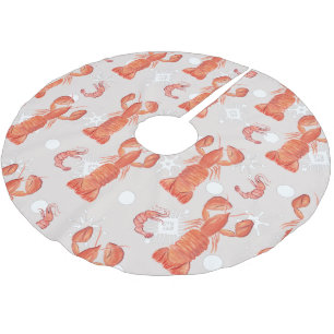 Lobster Crustacean Waterverf Snowflake Pattern Kerstboom Rok