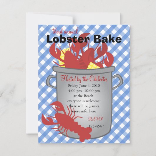 Lobster Dinner Kaart (Voorkant)