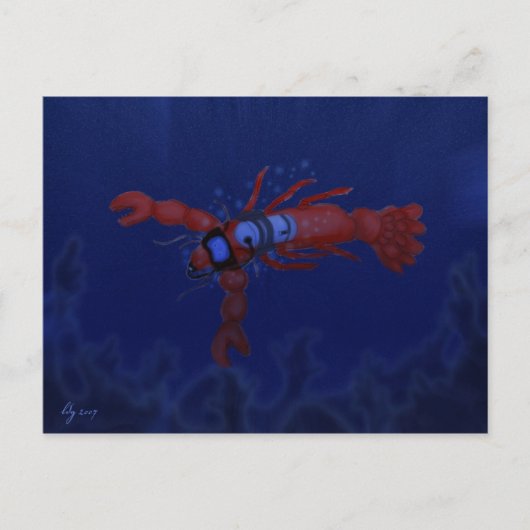 Lobster Diving Briefkaart (Voorkant)