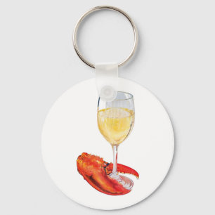 Lobster en wijn sleutelhanger