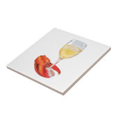 Lobster en wijn tegeltje (Zijkant)