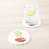 Lobster en wijn zandsteen onderzetter (Zijkant)