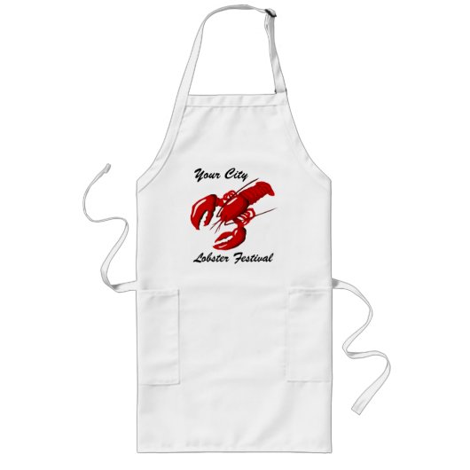 Lobster Festival City Apron Sjabloon Lang Schort (Voorkant)