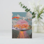 Lobster Fish Surreal Jellyfish Collage Briefkaart (Staand voorkant)