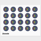 Lobster Graphic met Pride Rainbow Stripes Ronde Sticker (Vel)