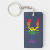 Lobster Graphic met Pride Rainbow Stripes Sleutelhanger (Voorkant)