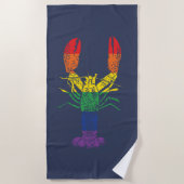 Lobster Graphic met Pride Rainbow Stripes Strandlaken (Voorkant)