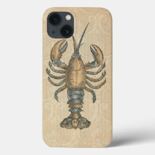 Lobster Illustration Antiek Maine Seafood iPhone 13 Hoesje