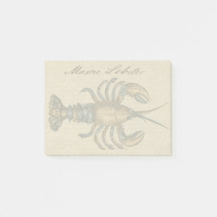 Lobster Illustration Antiek Maine Seafood Post-it® Notes