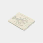 Lobster Illustration Antiek Maine Seafood Post-it® Notes (Schuin)