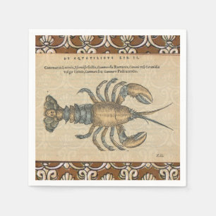Lobster Illustration Antiek Maine Seafood Servetten