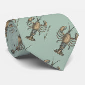 Lobster Illustration Antiek Maine Seafood Stropdas (Opgerold)