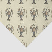 Lobster Illustration Antiek Maine Seafood Tissuepapier (Detail)