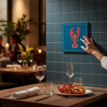 Lobster Illustration Nautical Kitchen Tile