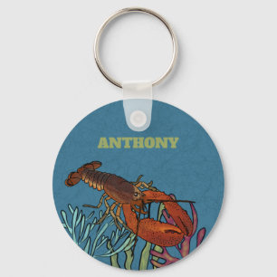 Lobster in het Blue Zee Personalized Sleutelhanger