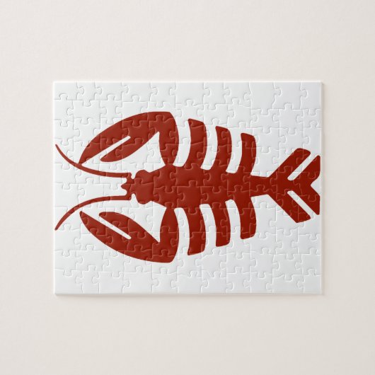  Lobster in rood, Art Deco Seafood Legpuzzel (Horizontaal)