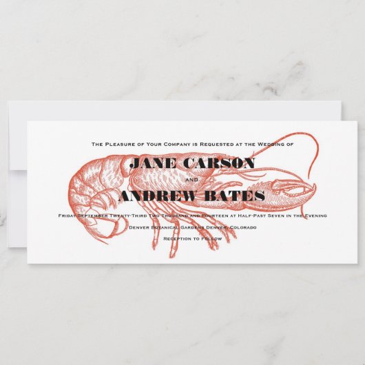 Lobster Invitation Kaart (Voorkant)