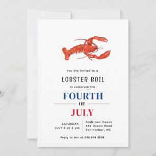 Lobster kook 4 juli feest kaart
