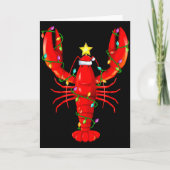 Lobster Lighting Xmas Tree Matching Lobster Christ Kaart (Voorkant)