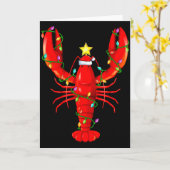 Lobster Lighting Xmas Tree Matching Lobster Christ Kaart (Gele Bloem)