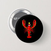 Lobster Lighting Xmas Tree Matching Lobster Christ Ronde Button 5,7 Cm (Voorkant /achterkant)