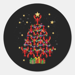 Lobster Lighting Xmas Tree Matching Lobster Christ Ronde Sticker