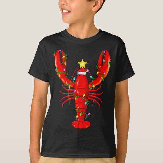 Lobster Lighting Xmas Tree Matching Lobster Christ T-shirt (Voorkant)
