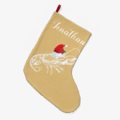 Lobster met Santa Hat Stocking Grote Kerstsok (Voorkant (Hangend))