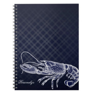 Lobster Navy Blue Elegant Chic Pset Notitieboek