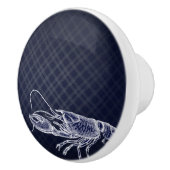 Lobster Navy Blue Elegant Zee Food Decor Keramische Knop (Rechts)
