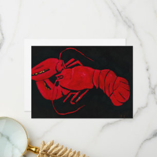 Lobster on Black Background by Marsden Hartley Bedankkaart