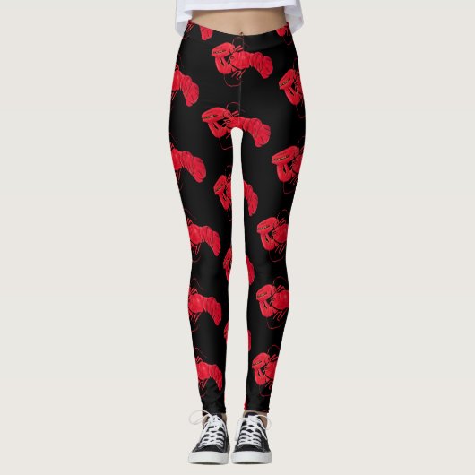 Lobster on Black Background by Marsden Hartley Leggings (Voorkant)