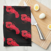 Lobster on Black Background by Marsden Hartley Theedoek (Quarter Fold)