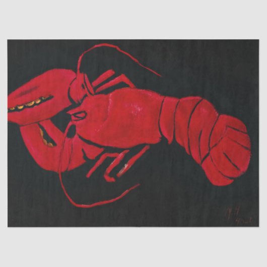 Lobster on Black Background by Marsden Hartley Tissuepapier (Voorkant)