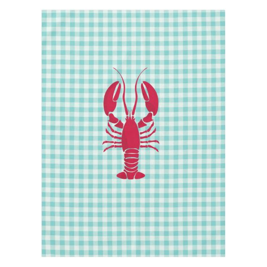 Lobster op Blue Gingham Tafelkleed (Voorkant)
