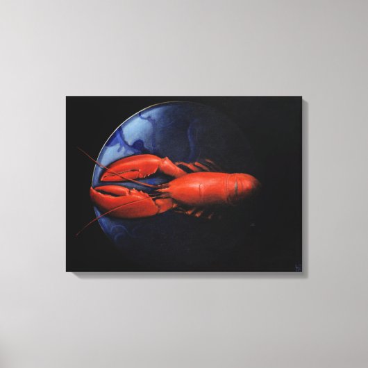 Lobster op Bord Tiffany Canvas Afdruk (Voorkant)