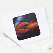 Lobster op Bord Tiffany Vierkante Sticker (Envelop)