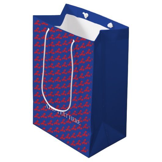 Lobster Party Red Blue Preppy Designer Fun Medium Cadeauzakje (Voorkant Gekanteld)