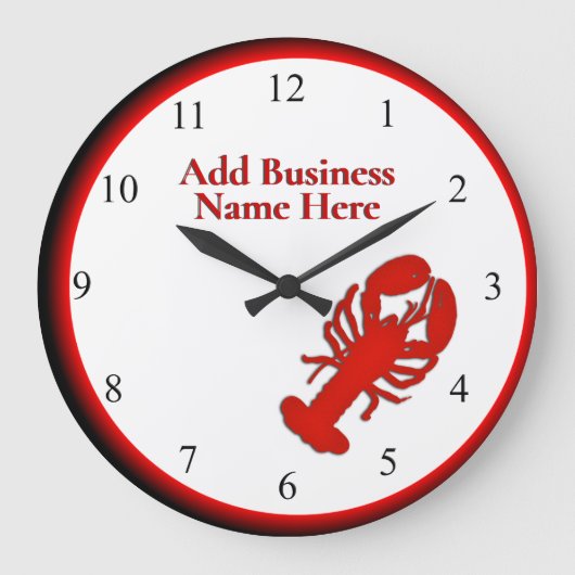 Lobster Personal Business Clock Black-nummers Grote Klok (Voorkant)