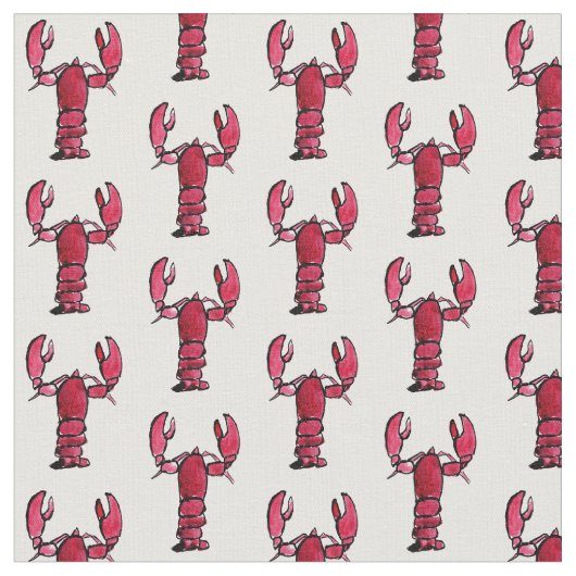 Lobster Print Stof (Close Up)