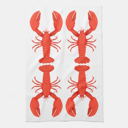 Lobster Quartet Kitchen Towel Theedoek (Verticaal)