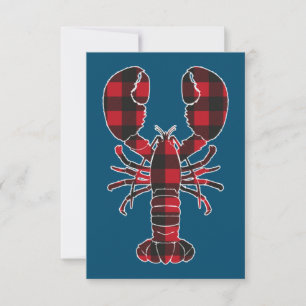 Lobster Red Pset Buffalo Matching Pajama Family Bedankkaart